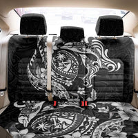 Guam Dolphins Tribal Tattoo Back Car Seat Cover Polynesian Art and Tropical Flower Grayscale LT03 - Polynesian Pride