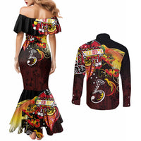 Papua New Guinea 2025 Couples Matching Mermaid Dress and Long Sleeve Button Shirt 50th Independence Day Anniversary