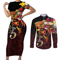 Papua New Guinea 2025 Couples Matching Short Sleeve Bodycon Dress and Long Sleeve Button Shirt 50th Independence Day Anniversary