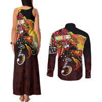 Papua New Guinea 2025 Couples Matching Tank Maxi Dress and Long Sleeve Button Shirt 50th Independence Day Anniversary