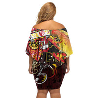 Papua New Guinea 2025 Family Matching Off Shoulder Short Dress and Hawaiian Shirt 50th Independence Day Anniversary