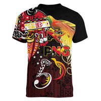 Papua New Guinea 2025 Women V-Neck T-Shirt 50th Independence Day Anniversary