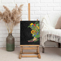 Hawaiian Tropical Plants and Chameleon Canvas Wall Art Polynesian Art Colorful - Polynesian Pride
