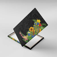 Hawaiian Tropical Plants and Chameleon Canvas Wall Art Polynesian Art Colorful - Polynesian Pride