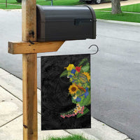 Hawaiian Tropical Plants and Chameleon Garden Flag Polynesian Art Colorful - Polynesian Pride