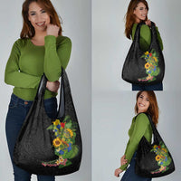 Hawaiian Tropical Plants and Chameleon Grocery Bag Polynesian Art Colorful - Polynesian Pride