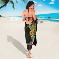 Hawaiian Tropical Plants and Chameleon Sarong Polynesian Art Colorful - Polynesian Pride
