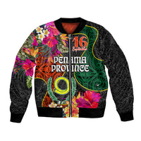 Penama Day Bomber Jacket 16th September Polynesian Pattern with Pacific Flower LT03 Unisex Black - Polynesian Pride