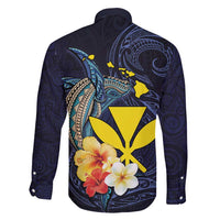 Hawaiian Whale and Kanaka Maoli Symbol Family Matching Off Shoulder Maxi Dress and Hawaiian Shirt Hibiscus with Hawaii Map and Polynesian Tattoo Deep Sea Color