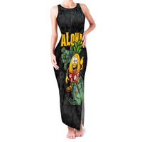Hawaiian Halloween Family Matching Tank Maxi Dress and Hawaiian Shirt Aloha Pinapple with Mysterious Hands and Polynesian Tribal Tattoo
