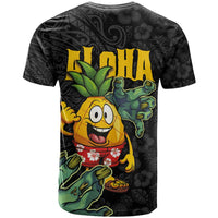 Hawaiian Halloween T Shirt Aloha Pinapple with Mysterious Hands and Polynesian Tribal Tattoo