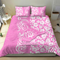 Hawaii Kauai Island Bedding Set Hibiscus Pattern Seamless Tribal Simple Pink LT03 - Polynesian Pride