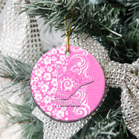 Hawaii Kauai Island Ceramic Ornament Hibiscus Pattern Seamless Tribal Simple Pink LT03 - Polynesian Pride