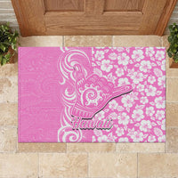Hawaii Kauai Island Rubber Doormat Hibiscus Pattern Seamless Tribal Simple Pink LT03 - Polynesian Pride