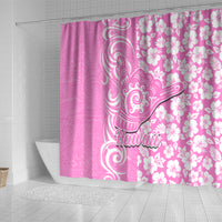 Hawaii Kauai Island Shower Curtain Hibiscus Pattern Seamless Tribal Simple Pink LT03 - Polynesian Pride