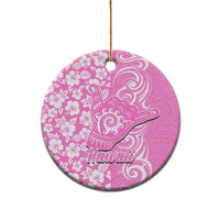 Custom Hawaii Kauai Island Ceramic Ornament Hibiscus Pattern Seamless Tribal Simple Pink LT03 - Polynesian Pride