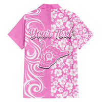 Custom Hawaii Kauai Island Hawaiian Shirt Hibiscus Pattern Seamless Tribal Simple Pink LT03 - Polynesian Pride