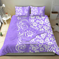 Hawaii Kauai Island Bedding Set Hibiscus Pattern Seamless Tribal Simple Purple LT03 - Polynesian Pride