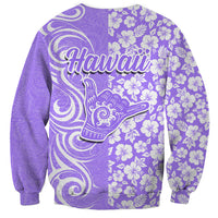 Hawaii Kauai Island Sweatshirt Hibiscus Pattern Seamless Tribal Simple Purple LT03 - Polynesian Pride