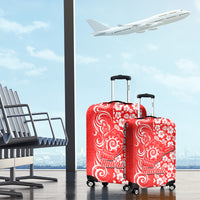 Hawaii Kauai Island Luggage Cover Hibiscus Pattern Seamless Tribal Simple Red LT03 - Polynesian Pride
