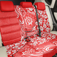 Custom Hawaii Kauai Island Back Car Seat Cover Hibiscus Pattern Seamless Tribal Simple Red