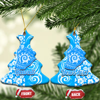 Custom Hawaii Kauai Island Ceramic Ornament Hibiscus Pattern Seamless Tribal Simple Red LT03 - Polynesian Pride