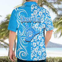 Custom Hawaii Kauai Island Hawaiian Shirt Hibiscus Pattern Seamless Tribal Simple Blue LT03 - Polynesian Pride