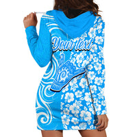 Custom Hawaii Kauai Island Hoodie Dress Hibiscus Pattern Seamless Tribal Simple Blue LT03 - Polynesian Pride