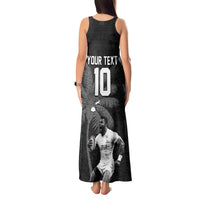 Custom Fiji Rugby Pacific Champions 2024 Tank Maxi Dress Anniversary 7 Titles - Fijians Rugby and Tapa Hibiscus Black Art