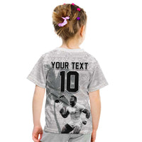 Custom Fiji Rugby Pacific Champions 2024 Kid T Shirt Anniversary 7 Titles - Fijians Rugby and Tapa Hibiscus White Art LT03 - Polynesian Pride
