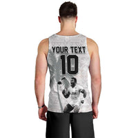 Custom Fiji Rugby Pacific Champions 2024 Men Tank Top Anniversary 7 Titles - Fijians Rugby and Tapa Hibiscus White Art