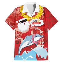 Hawaiian Mele Kalikimaka Family Matching Mermaid Dress and Hawaiian Shirt Funny Santa Riding Lei Dolphin with Kakau Tattoos - Polynesian Pride