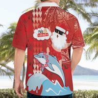 Hawaiian Mele Kalikimaka Hawaiian Shirt Funny Santa Riding Lei Dolphin with Kakau Tattoos - Polynesian Pride