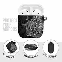 Hawaiian Whales Polynesian Art Motifs AirPods Case Black Color - Polynesian Pride