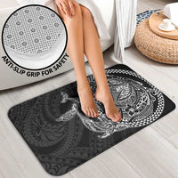 Hawaiian Whales Polynesian Art Motifs Bathroom Set Black Color - Polynesian Pride