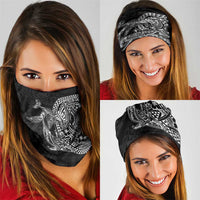 Hawaiian Whales Polynesian Art Motifs Neck Gaiter Black Color - Polynesian Pride