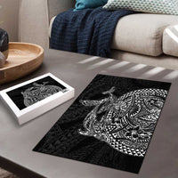 Hawaiian Whales Polynesian Art Motifs Puzzle Black Color - Polynesian Pride