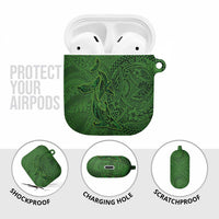 Hawaiian Whales Polynesian Art Motifs AirPods Case Green Color - Polynesian Pride