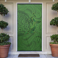 Hawaiian Whales Polynesian Art Motifs Door Cover Green Color - Polynesian Pride