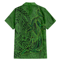Hawaiian Whales Polynesian Art Motifs Hawaiian Shirt Green Color - Polynesian Pride