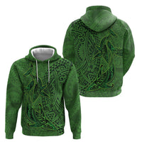 Hawaiian Whales Polynesian Art Motifs Hoodie Green Color - Polynesian Pride