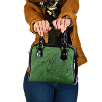 Hawaiian Whales Polynesian Art Motifs Shoulder Handbag Green Color LT03 One Size Green - Polynesian Pride