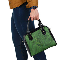Hawaiian Whales Polynesian Art Motifs Shoulder Handbag Green Color LT03 - Polynesian Pride