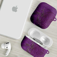 Hawaiian Whales Polynesian Art Motifs AirPods Case Purple Color - Polynesian Pride