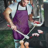 Hawaiian Whales Polynesian Art Motifs Apron Purple Color - Polynesian Pride