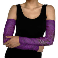 Hawaiian Whales Polynesian Art Motifs Arm Sleeves Purple Color - Polynesian Pride