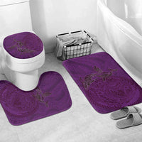 Hawaiian Whales Polynesian Art Motifs Bathroom Set Purple Color - Polynesian Pride