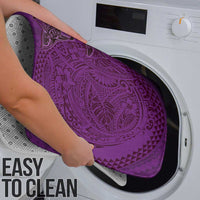 Hawaiian Whales Polynesian Art Motifs Bathroom Set Purple Color - Polynesian Pride