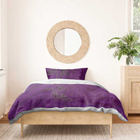 Hawaiian Whales Polynesian Art Motifs Bedding Set Purple Color - Polynesian Pride