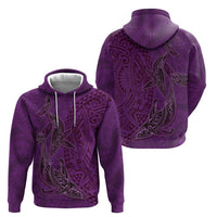 Hawaiian Whales Polynesian Art Motifs Zip Hoodie Purple Color - Polynesian Pride